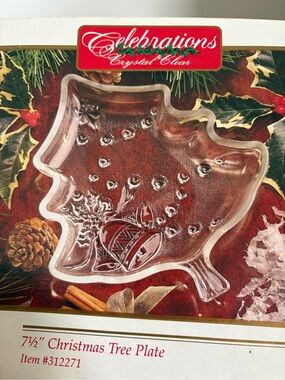 Celebrations Crystal Clear Christmas Tree Glass Plate